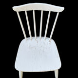 Series of 4 vintage solid wood chairs Scandinavian style
