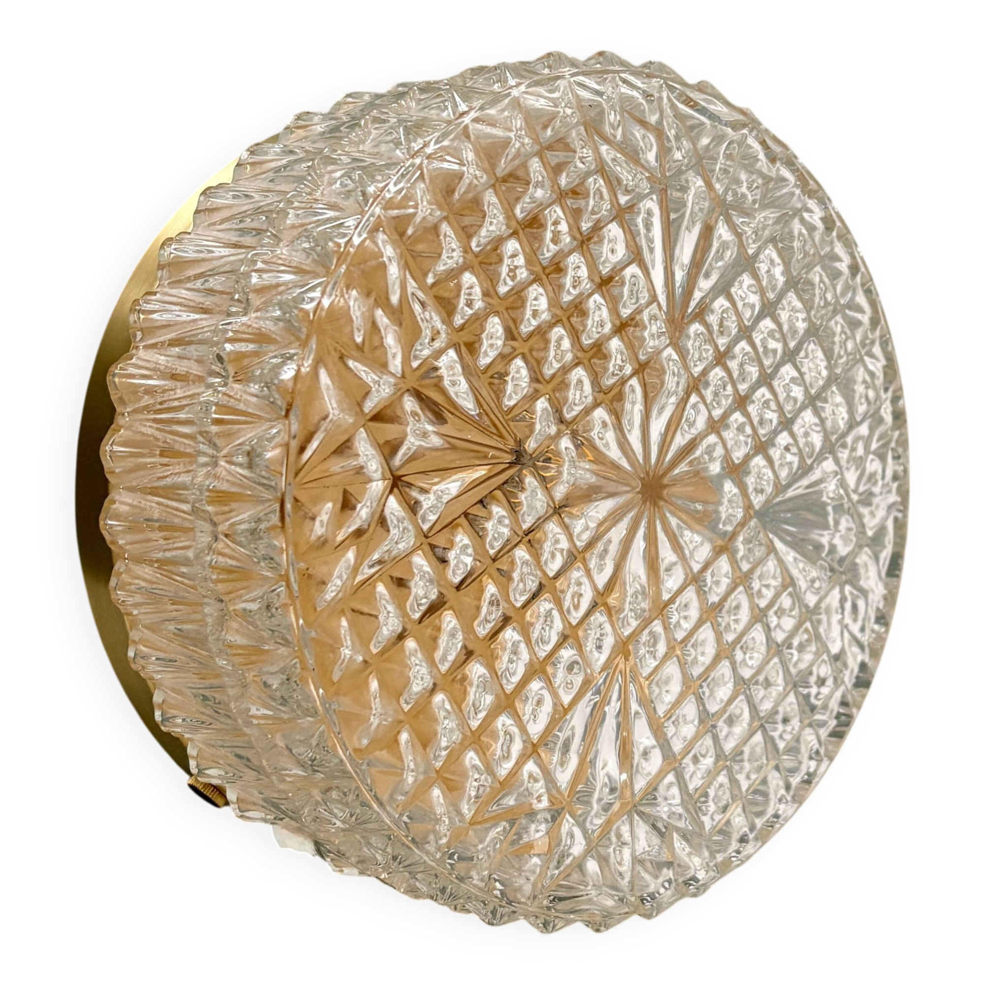 Vintage moulded glass wall or ceiling light globe