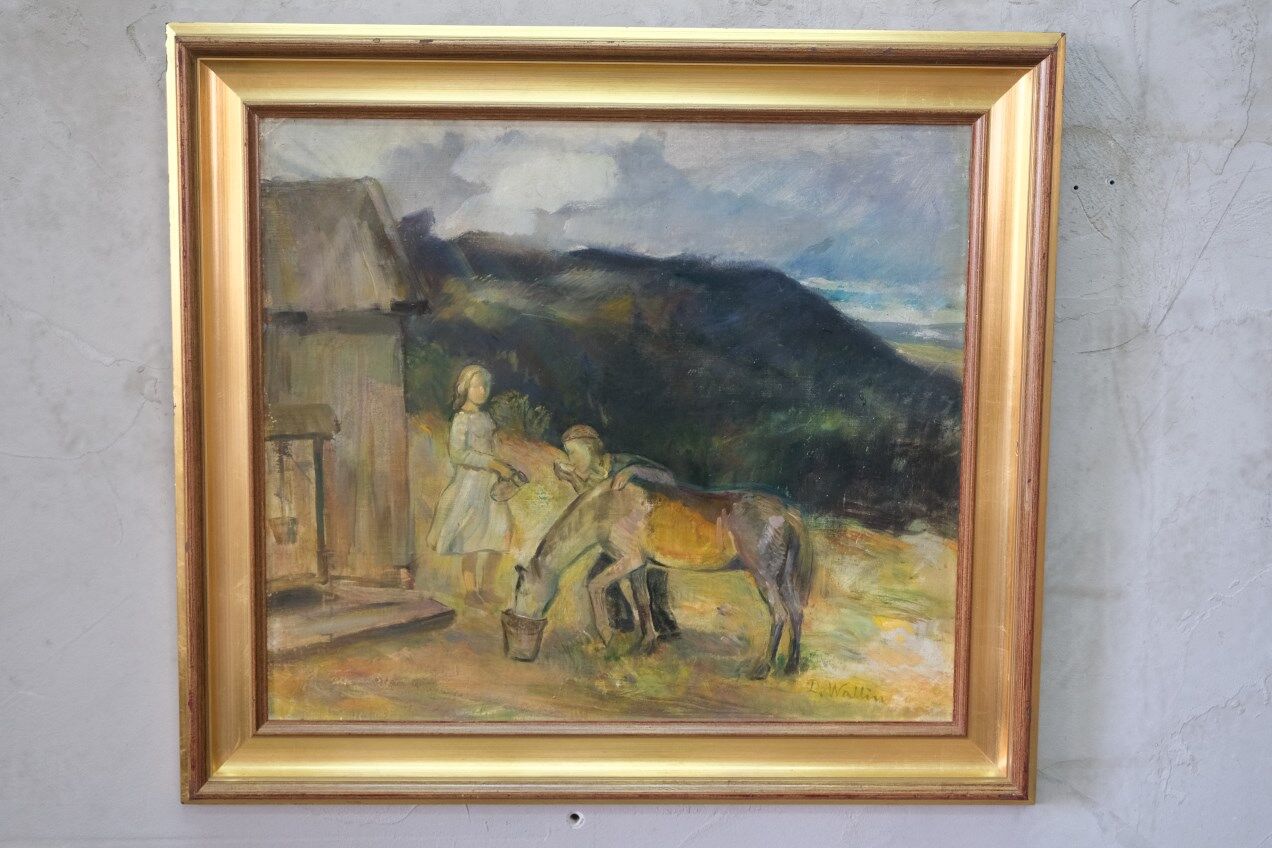 David Wallin (1879-1957), Romantic Painting , 1917, Oil on Canvas, Framed