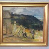 David Wallin (1879-1957), Romantic Painting , 1917, Oil on Canvas, Framed