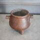 Vintage tripod stoneware pot, stoneware pan, plant pot, interior decoration
