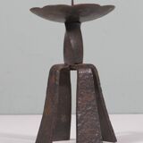 Hand forged vintage and brutalist candlestick