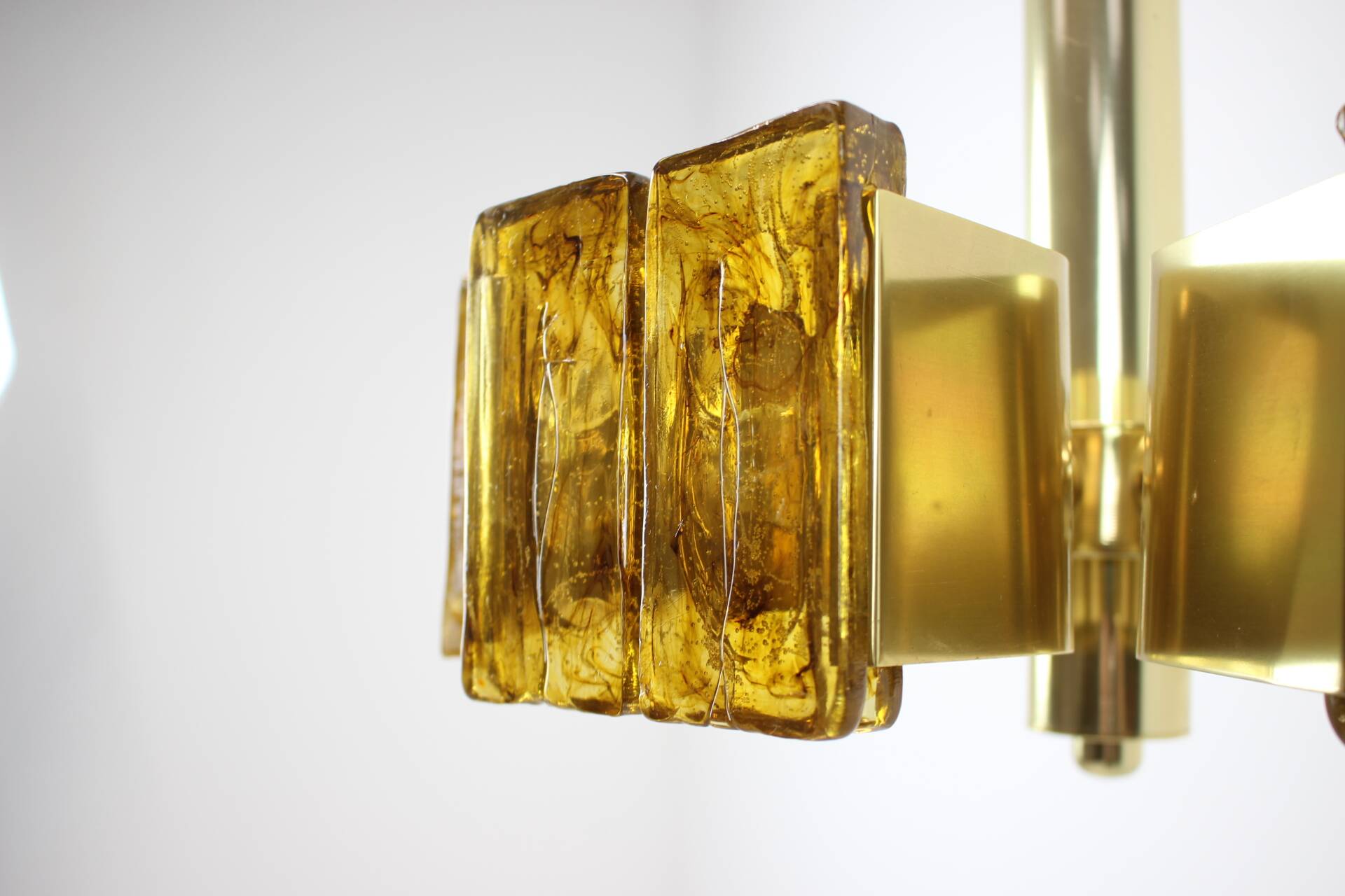 Brass chandelier mid-century design, Hungary 1970s