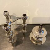 3 s22 candlesticks and 1 nagel modular base vintage 1970