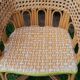 3 woven rattan armchairs
