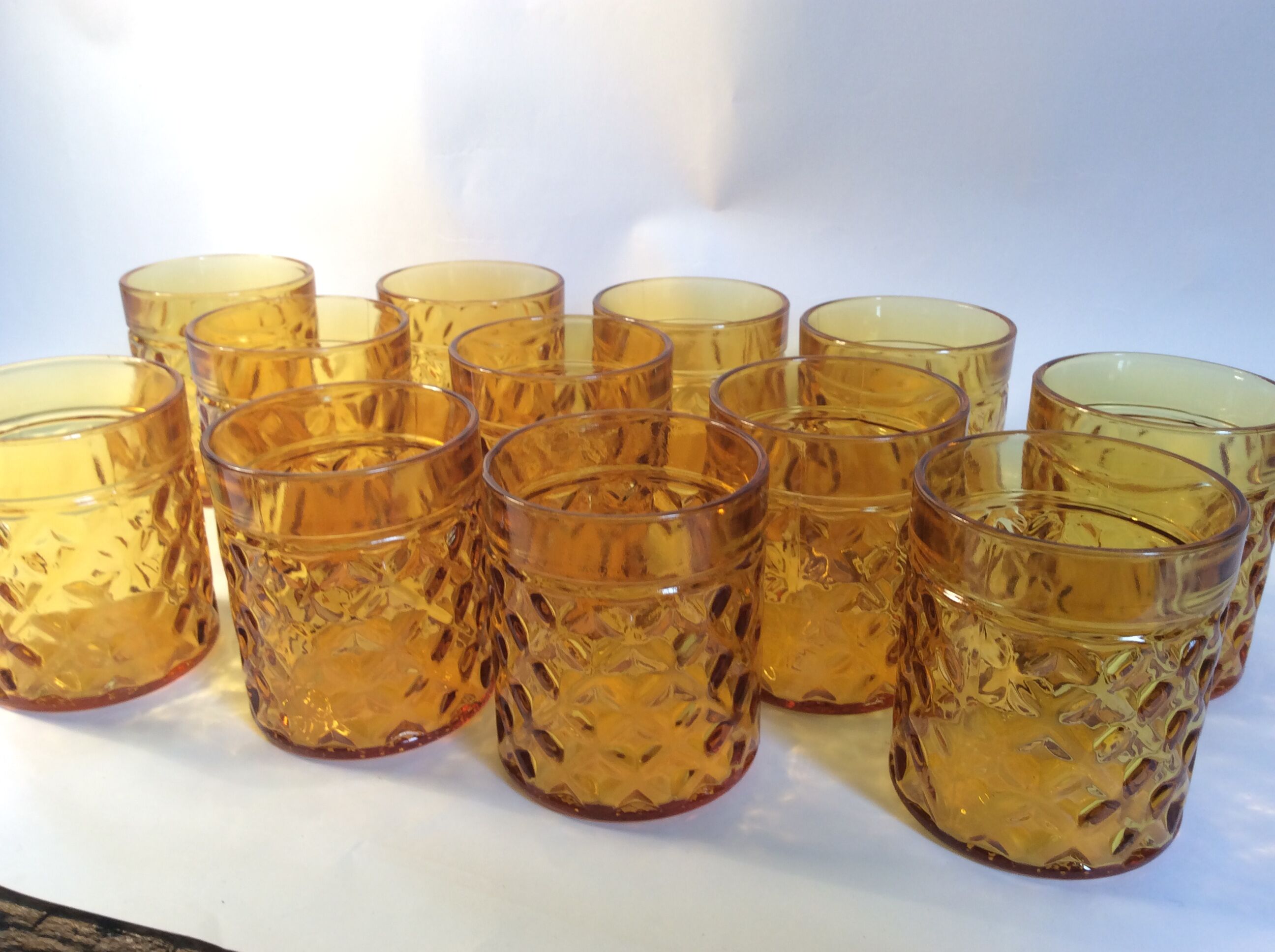 12 vintage "pineapple" glasses