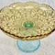 Georges Sand hollow two-tone glass compote bowl signed Portieux