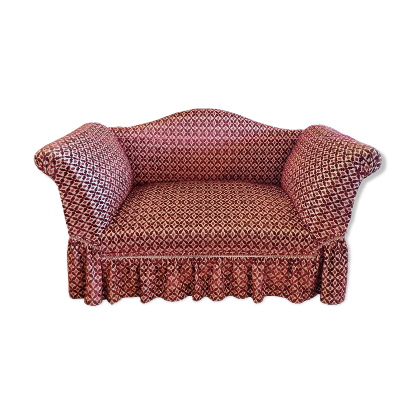 Two-seater sofa on wheels