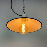 Industrial petrol enamel pendant light, 1970s
