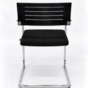 Set of 6 Züco cantilever chairs, black wood and chrome.