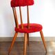 Vintage red furry chair