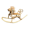 Vintage rattan rocking horse from the 50s