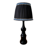 Art deco wooden lamp 1930 and couture lampshade
