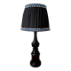 Art deco wooden lamp 1930 and couture lampshade