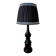 Art deco wooden lamp 1930 and couture lampshade