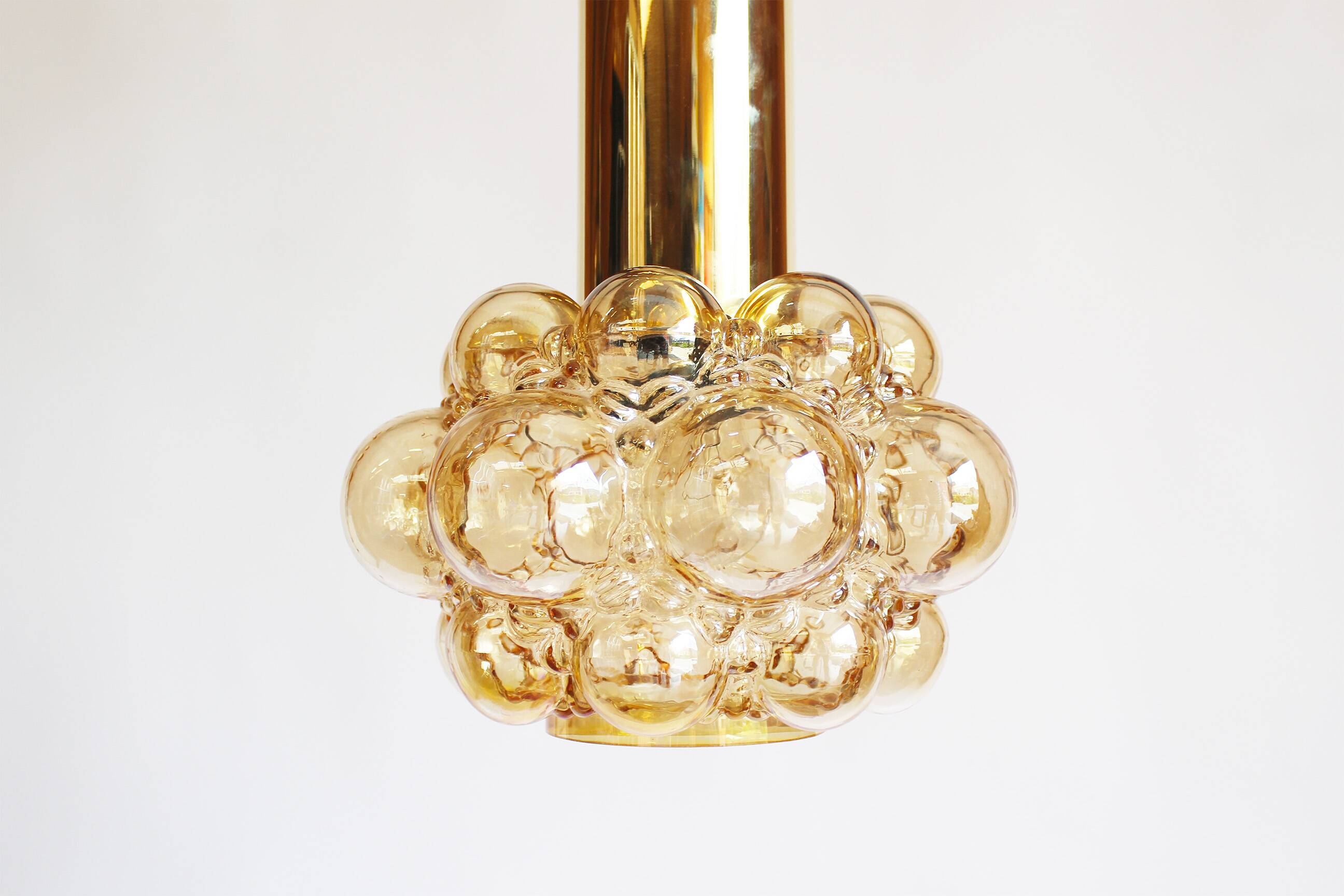 Stunning glass bubble pendant light by Helena Tynell for Glashutte Limburg