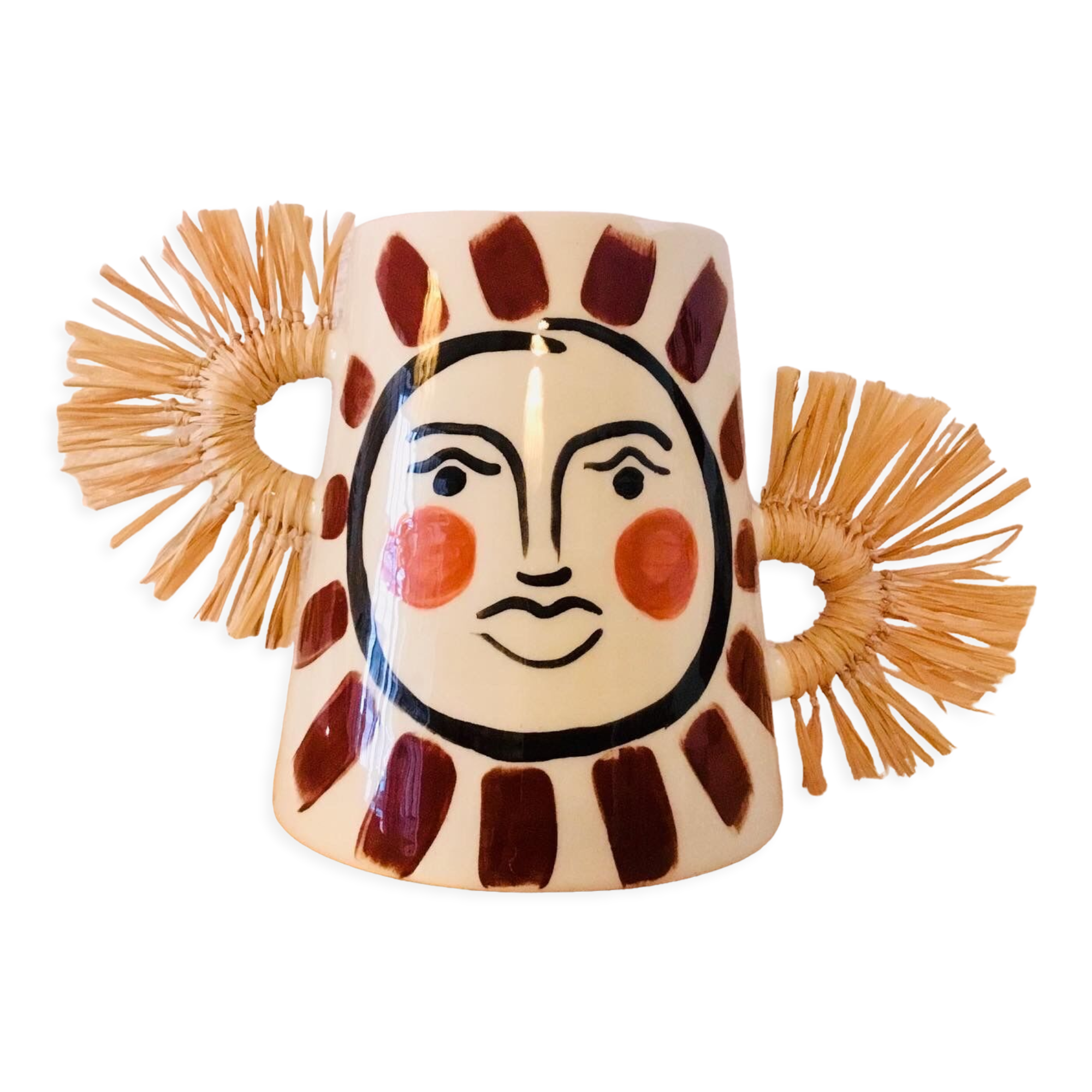 Hand-painted ceramic vase vallauris