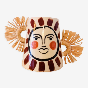 Vase céramique peint à la main vallauris