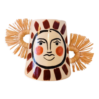 Hand-painted ceramic vase vallauris
