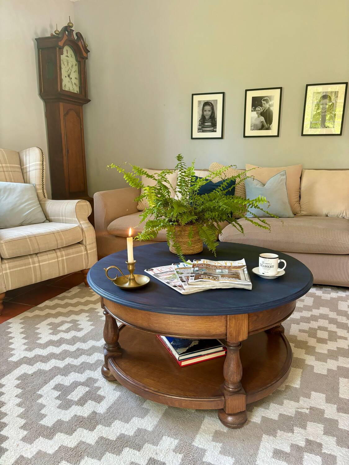 Table basse ronde en bois massif