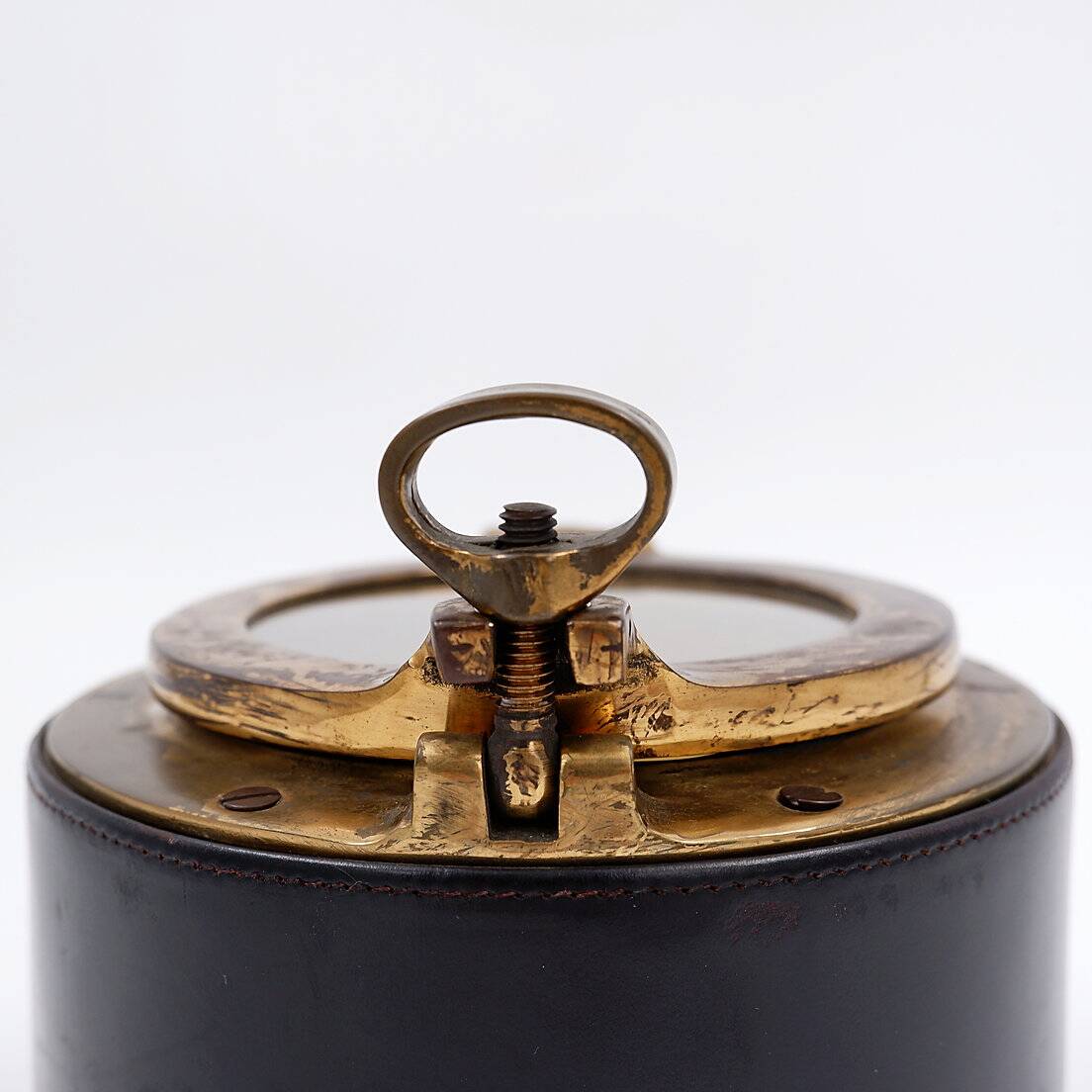 Vintage Dunhill Leather and Brass Cigar Humidor, 1960s