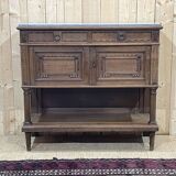 Louis XVI style oak server with marble top