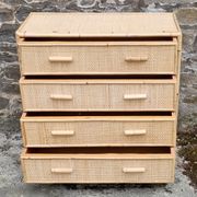 Commode vintage bambou et rotin années 60 / 70