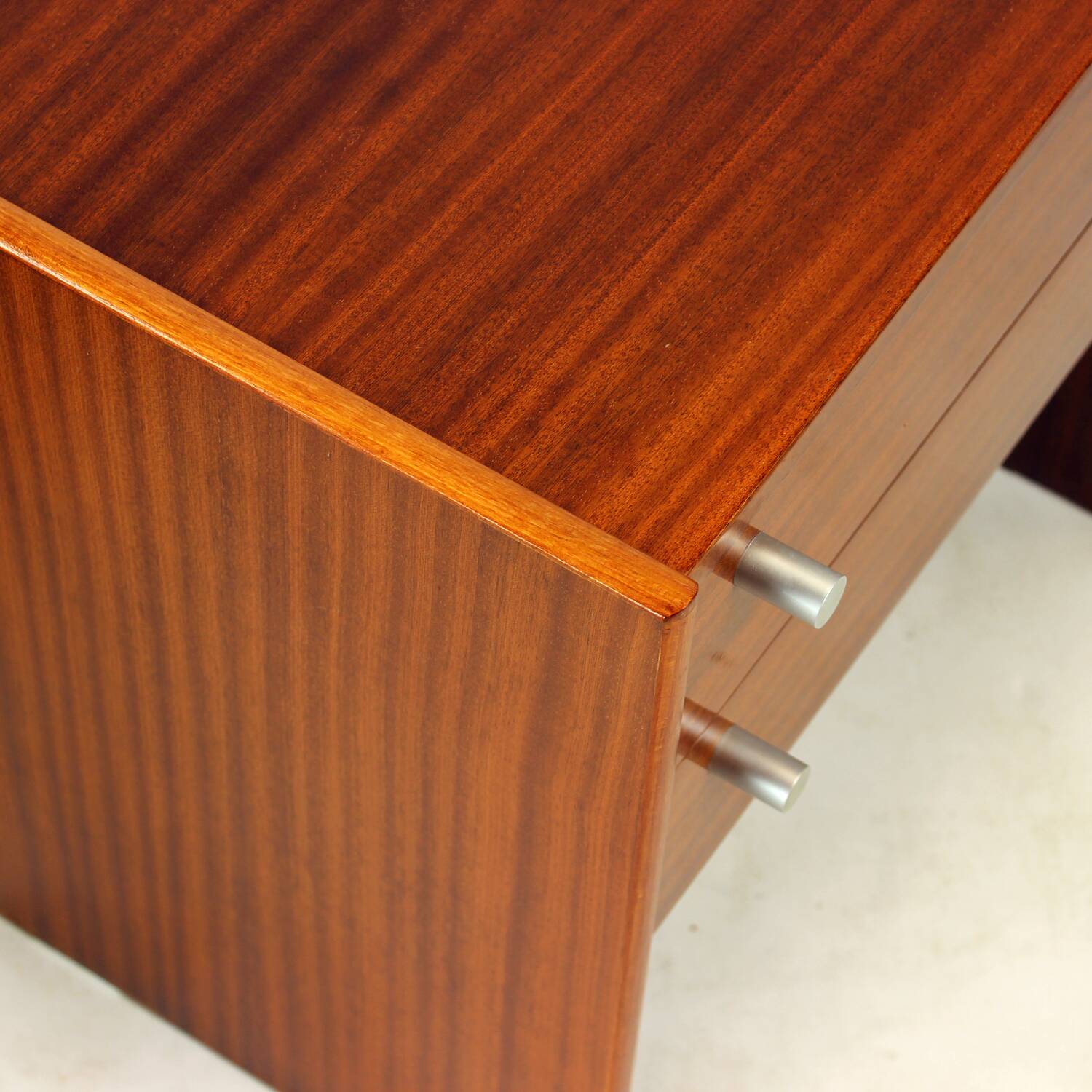 Set Of 2 Square Bedside Tables In Mahogany, Czechoslovakia 1970s