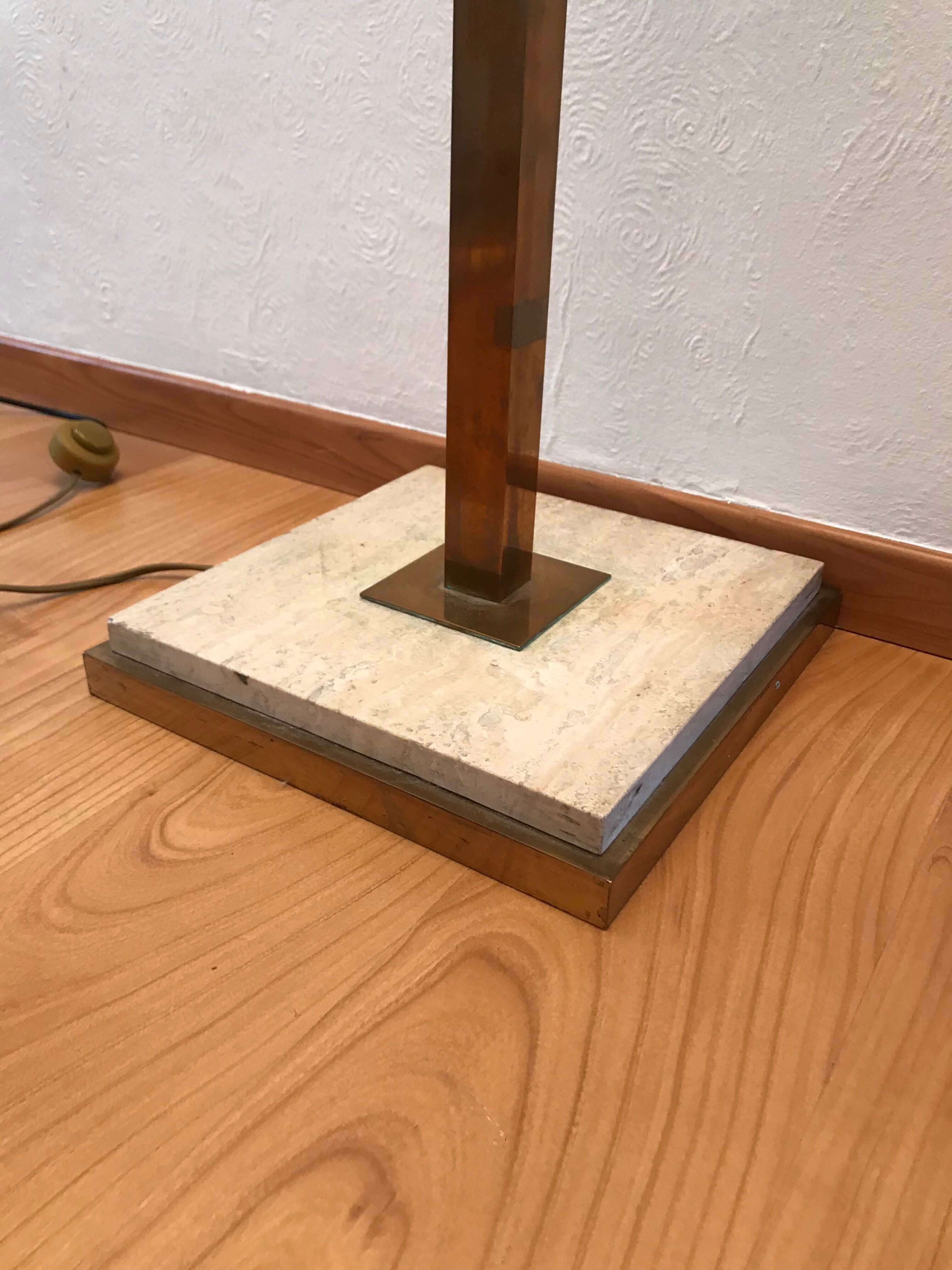 Halogen brass and marble lamp - 70's