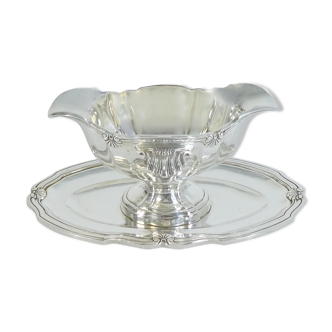 Victor Saglier gravy boat in silver metal