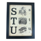 Framed s-t u alphabet board