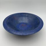 Brutalist Cup in Deep Blue Glazed Ceramic, Signed Studio Piece