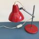Lampe à poser articulée en métal laqué rouge, 1950