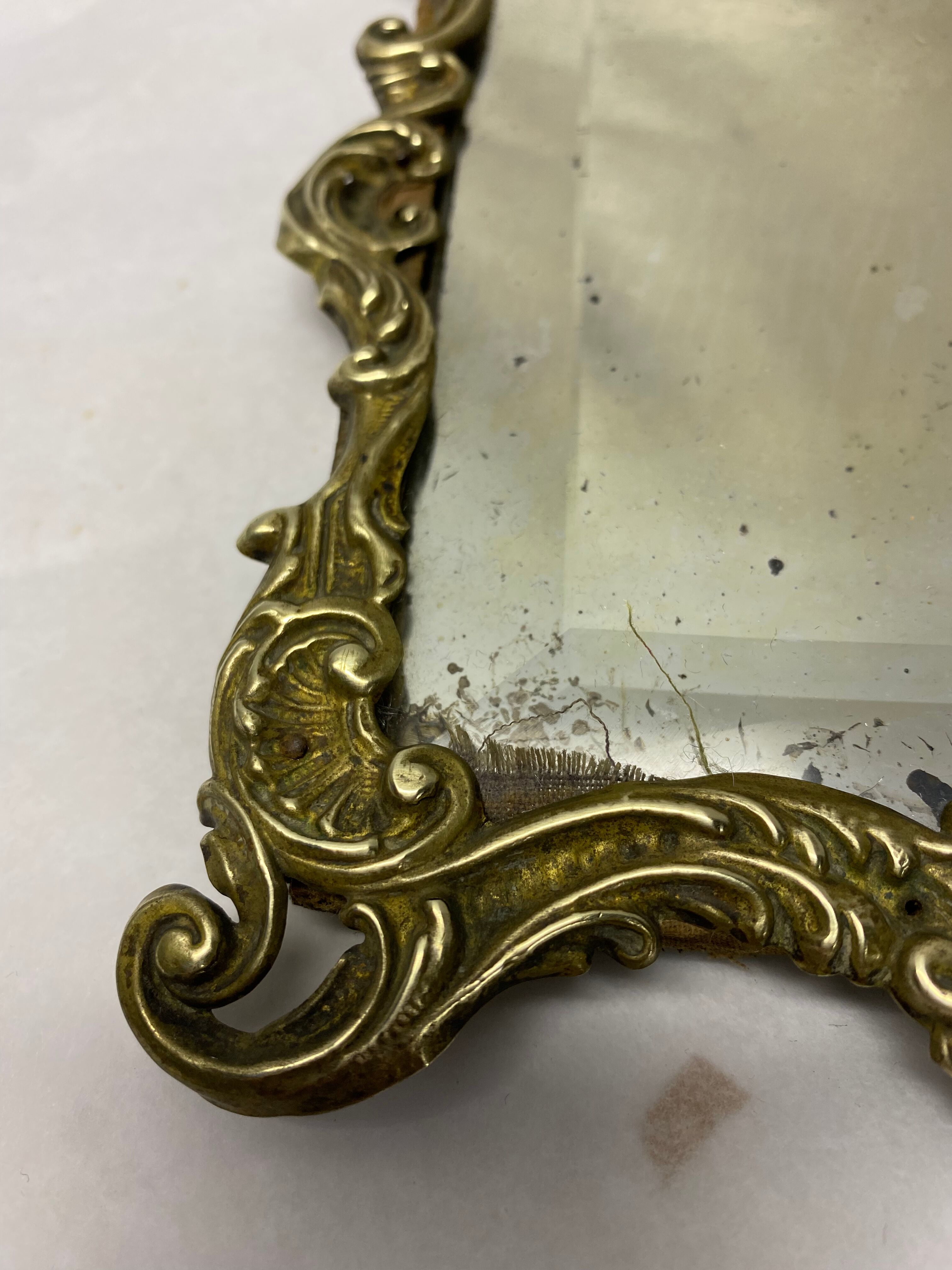 Miroir ancien laiton 20x14cm