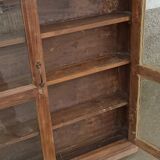 Old wooden glazed wall cabinet
