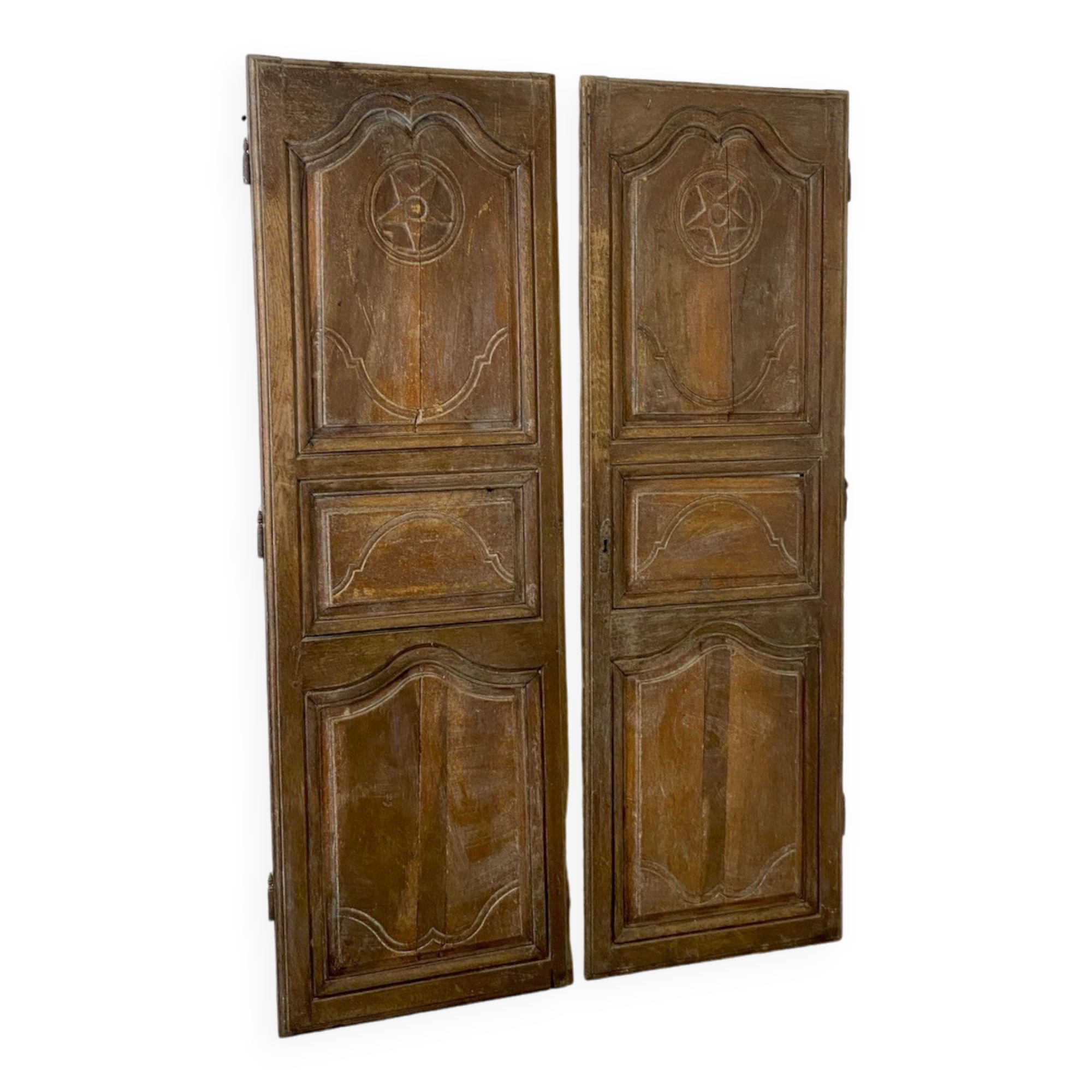 Pair of 18th century oak cabinet doors