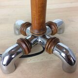 Organic wood lamp bamboo and chrome effect, 70s