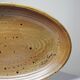 Grand plat de service ovale grès/céramique artisanal vintage Salins années 60