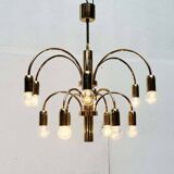 German vintage brass chandelier by Star Leuchten, 1970s.