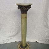 Sellette alabaster column and gold metal