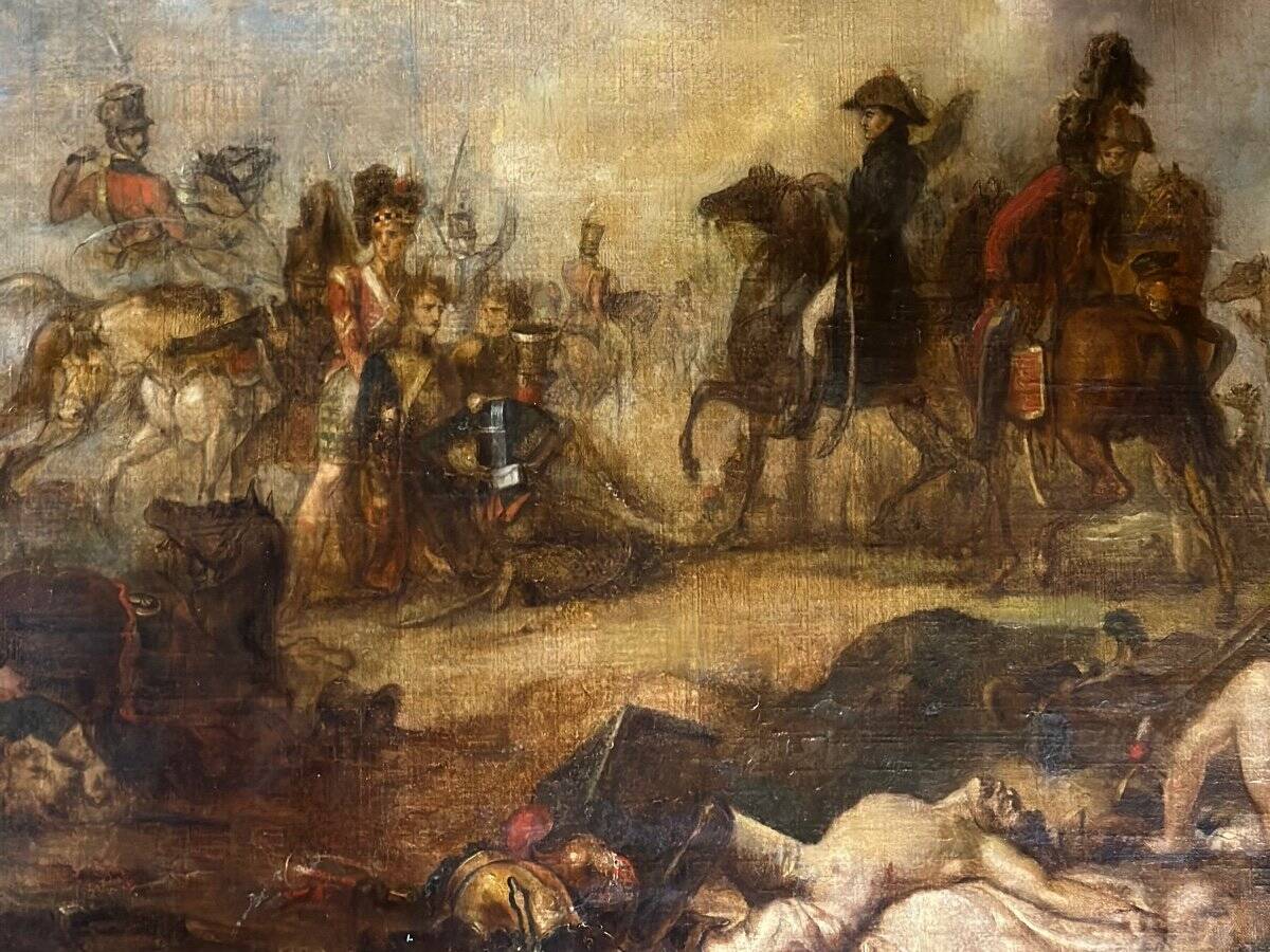 Napoleonic battle scene, oil on canvas, 19th century