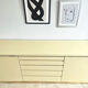 Buffet Jean-Claude Mahey in beige lacquer and brass – circa 1970