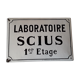 Plaque émaillée "laboratoire"