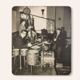 Jazz Band, 1940s b/w images on heavy wooden panels, 85 x 99 cm