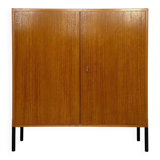 1960s Small Vintage Teak Cabinet with Metal Legs