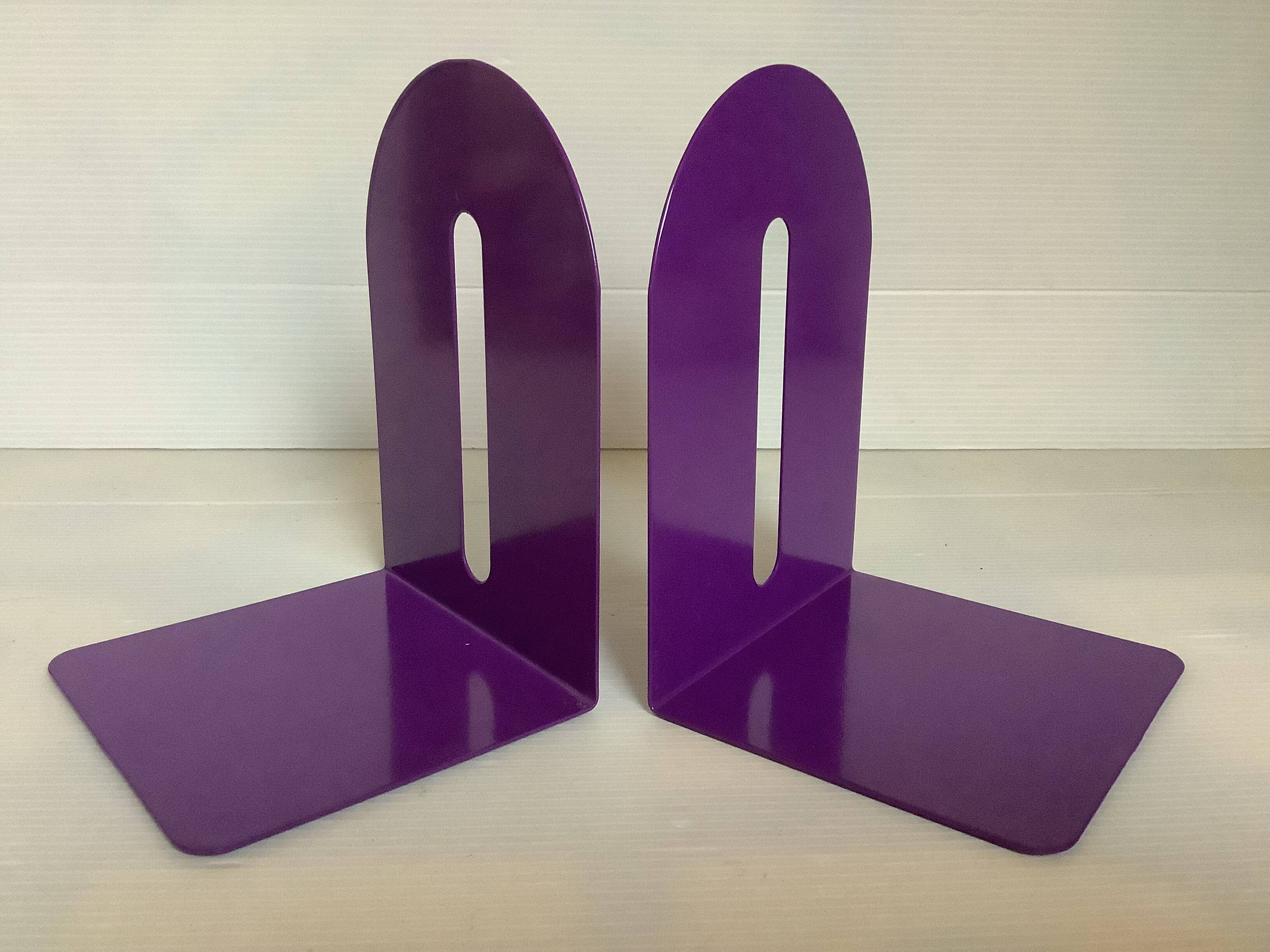 Pair of purple pop mauve metal bookends