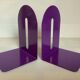 Pair of purple pop mauve metal bookends