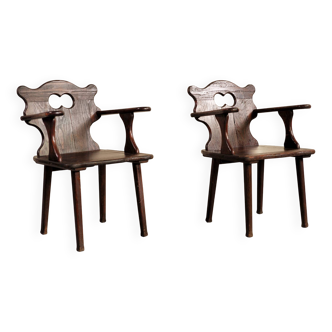 Paire de Fauteuils Savoyards, Frane 1950