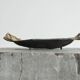 Art Deco leaf-shaped catchall in solid brass from the 1930s.