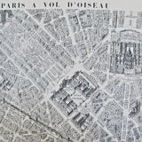 Plan Paris to Bird's Flight by Peltier: Issy les M. Les Invalides Le Champ de Mars, Montparnasse